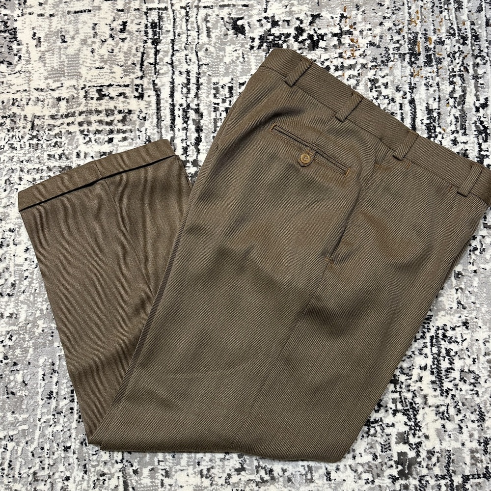 Bills Khakis Men’s Military Twill Flat Front Wool Dress Pants